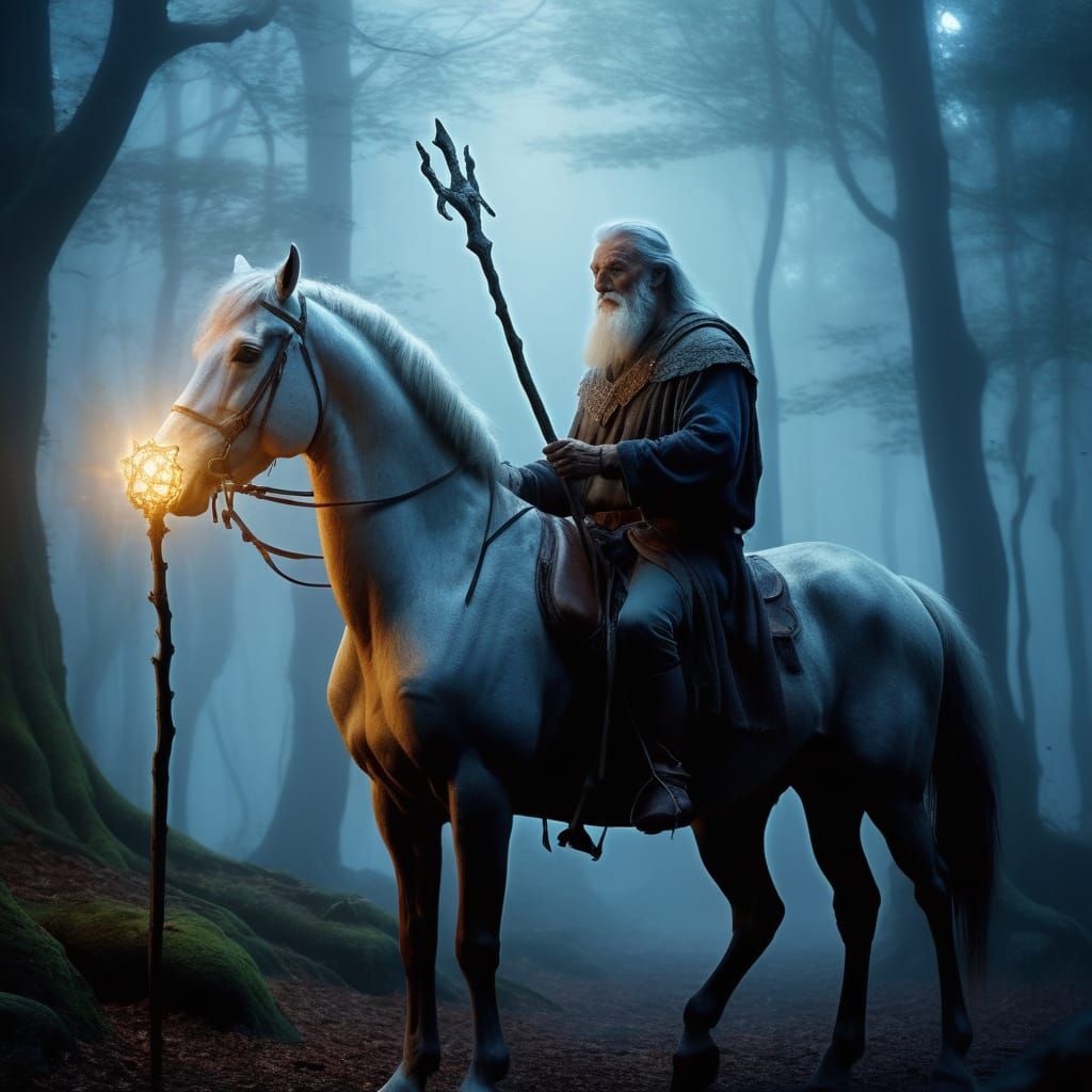 Wise Centaur in Mystical Forest, Fantasy Art