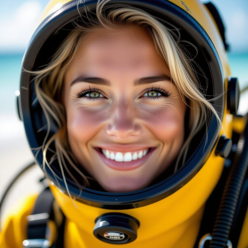 Alexandra's Radiant Smile: Diving Portrait