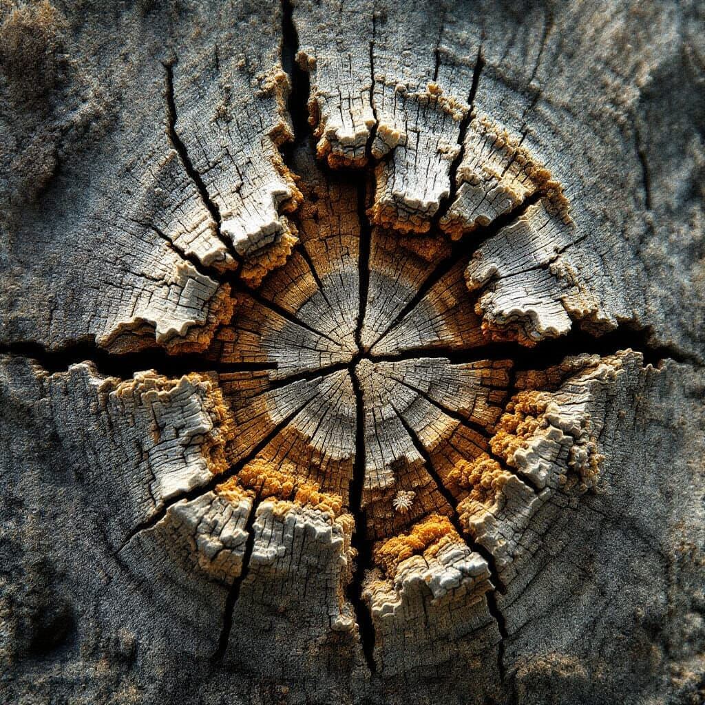 Detailed Decayed Wood Texture in 8K