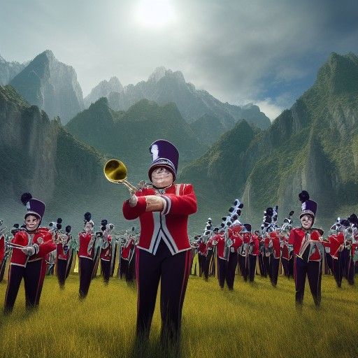 Marching Band 8k resolution concept art detailed matte paint...