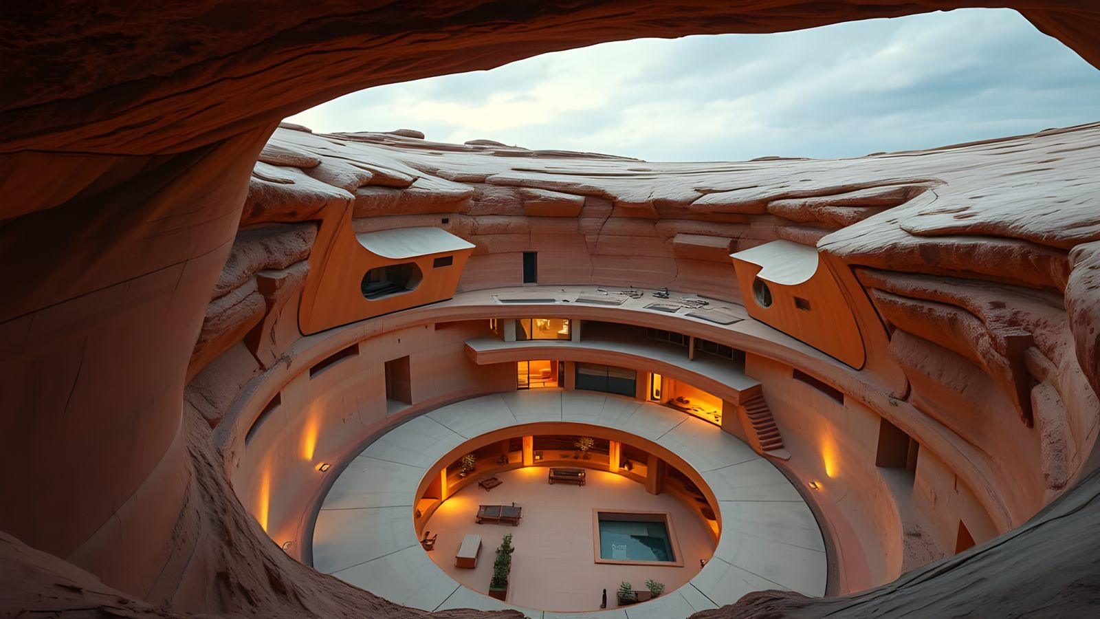 Brutalist Home Carved into Sandstone Canyon