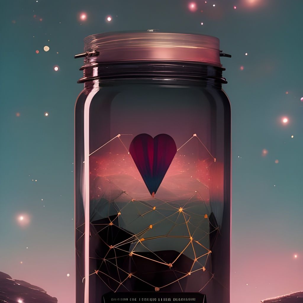 Jar of Heart Constellations: Surreal Collage Art