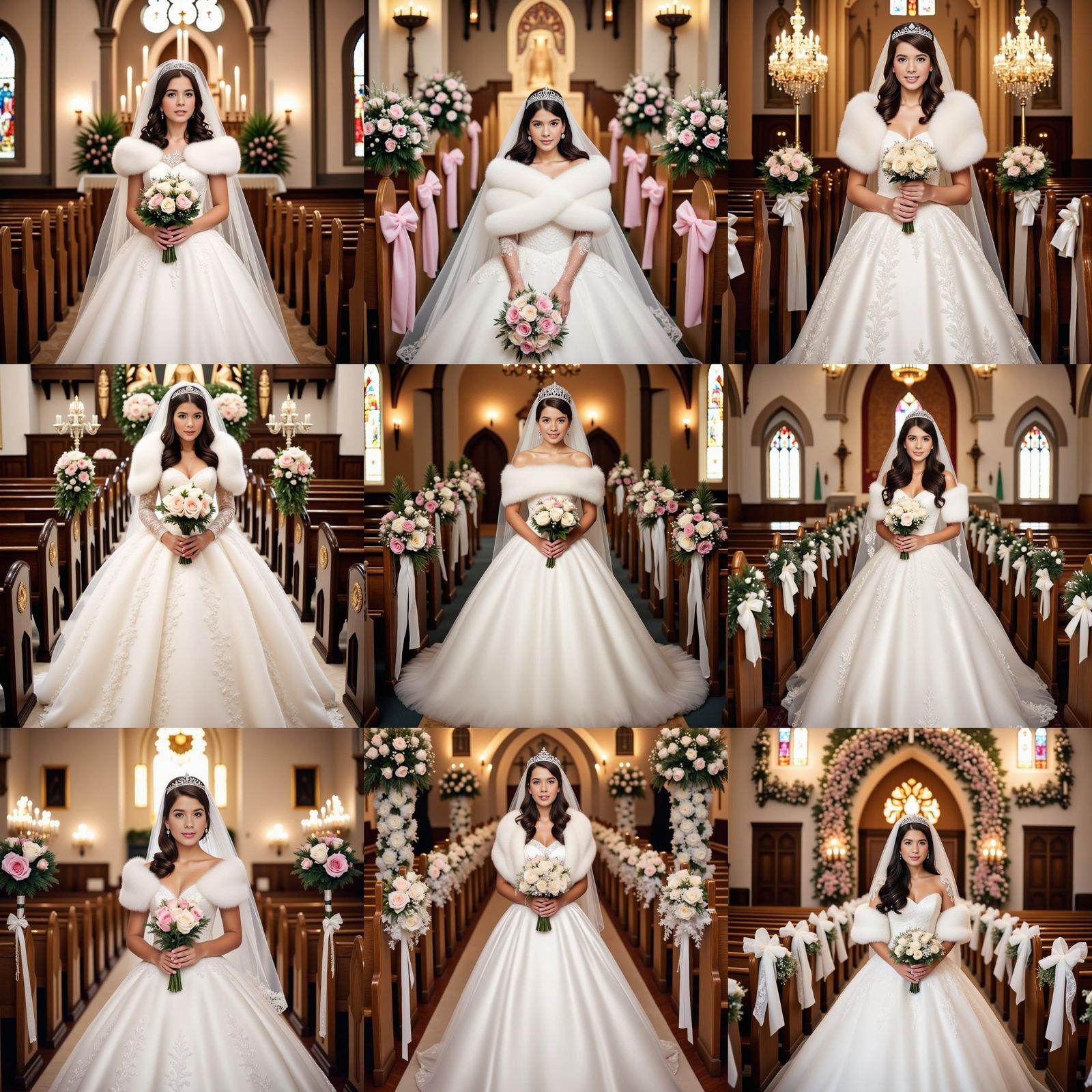 Elegant Bride in Ornate Gown, Digital Matte Painting