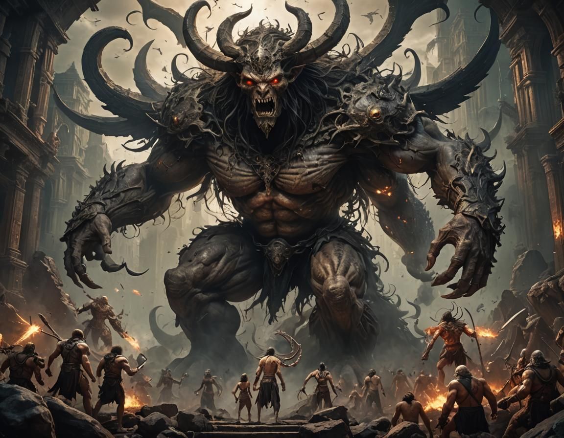 Ancient Nephilim: Dark Fantasy Digital Matte Painting