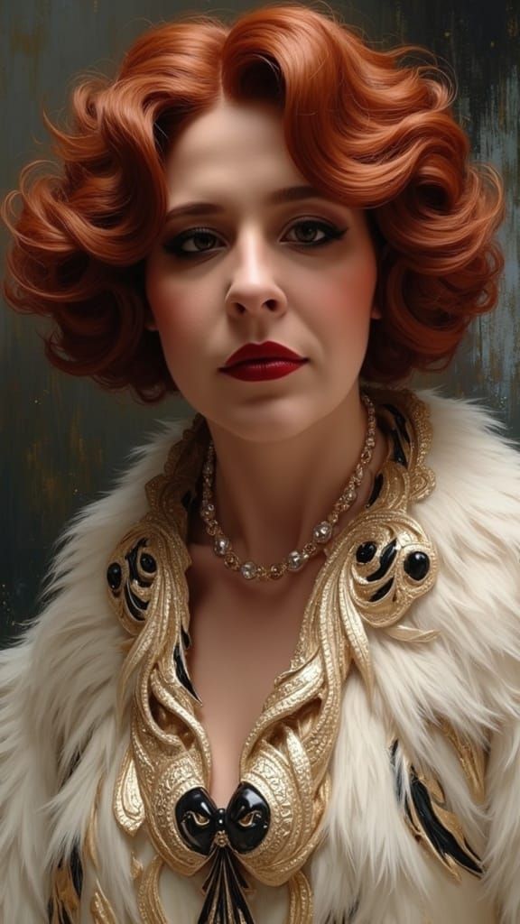 Gothic Beauty in Oil Painting Style