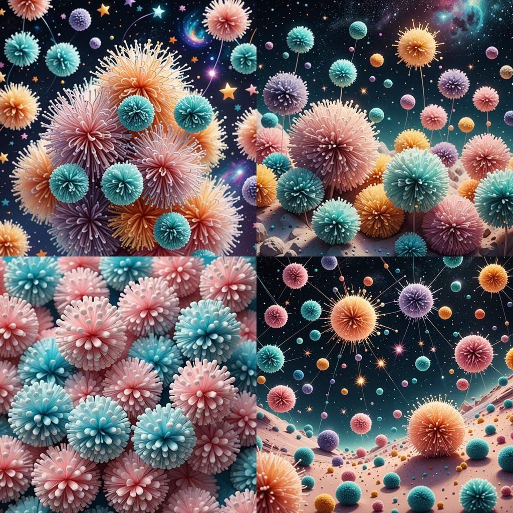 Space Scene with Pom Pom Stars