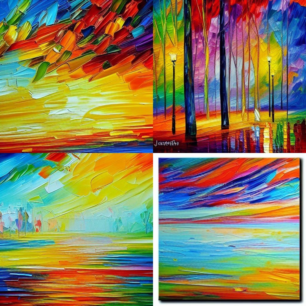 Colorful Textured Oil Painting in Neo-Impressionist Style