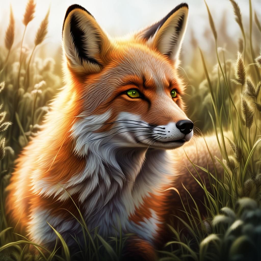 Hyperrealistic Fantasy Portrait of a Fox