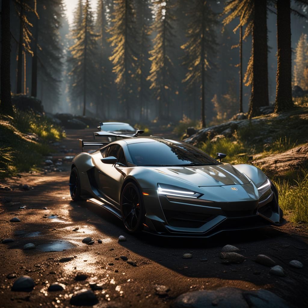 3D Car Render in Cinematic Game Style