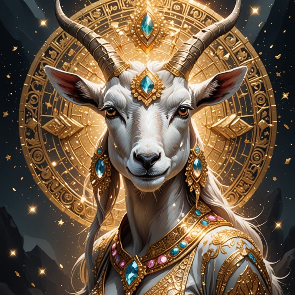 Shimmering Goat Goddess of Glittering Fragments