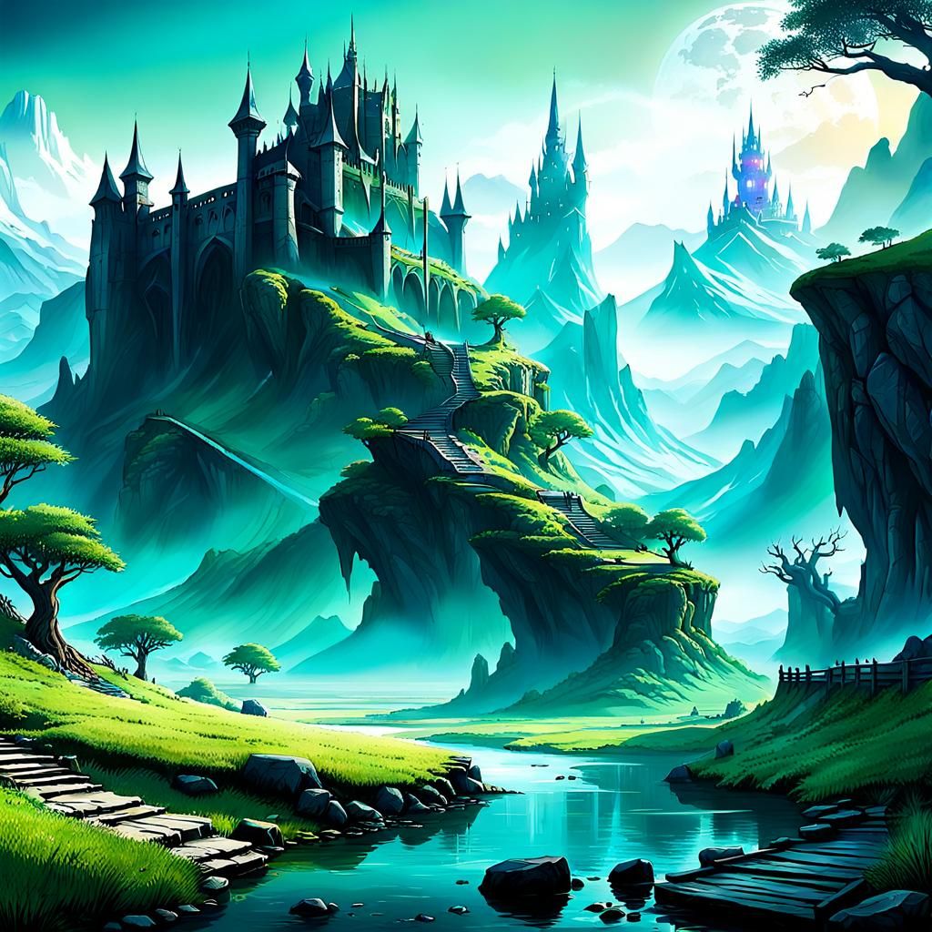 Epic Fantasy Landscape in a Cinematic Style