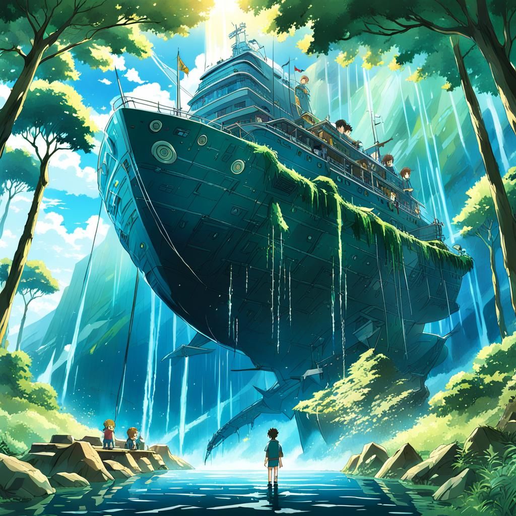 Percy Jackson in Studio Ghibli Anime Style