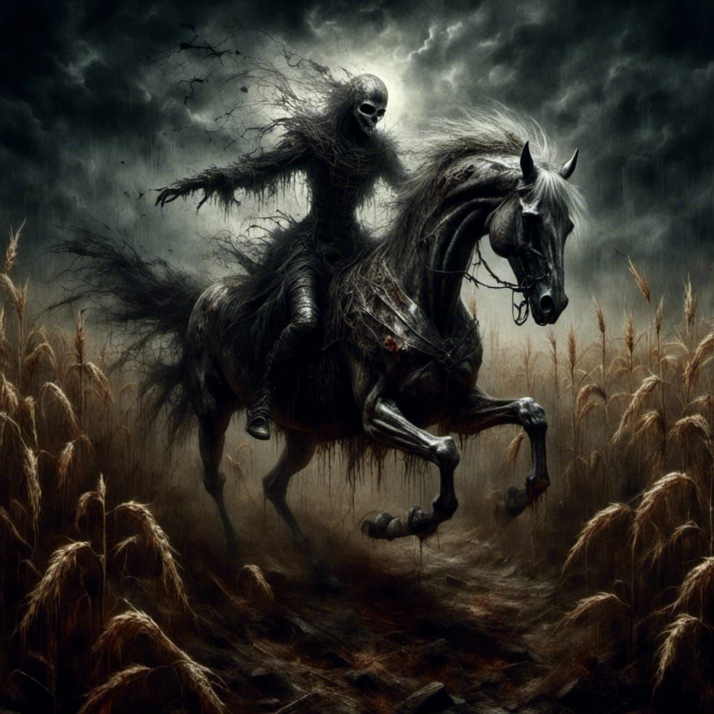 Fiery Devil Horse Rages Through Cornfield