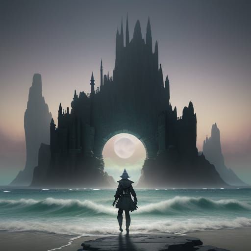 Moonlit Beach Portal to Another World