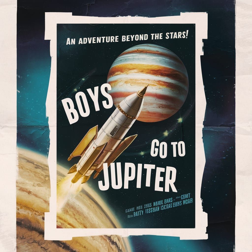 Vintage 1950s Movie Poster: Boys Go to Jupiter
