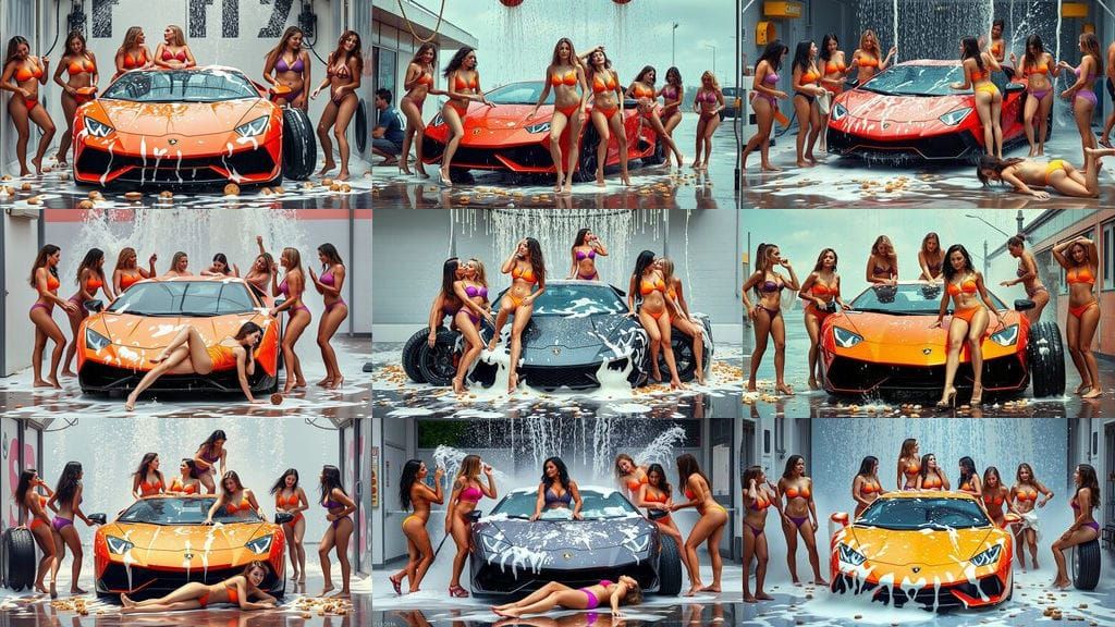Milk Rain Bikini Car Wash Chaos