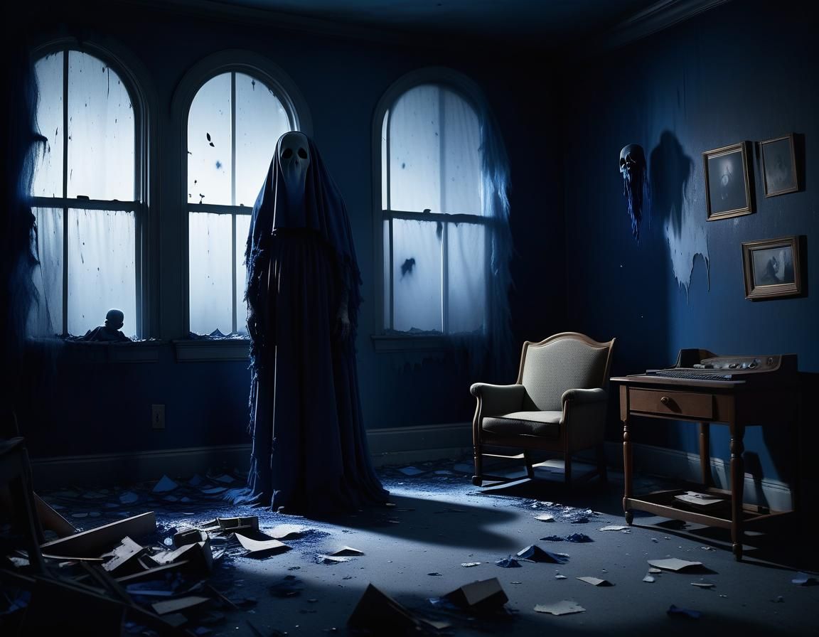 Eerie Ghostly Woman in Ruined Baby Room