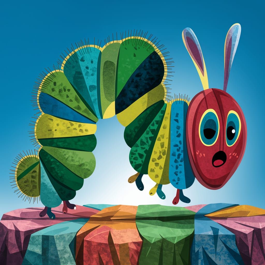 Excited Caterpillar Generated by AI