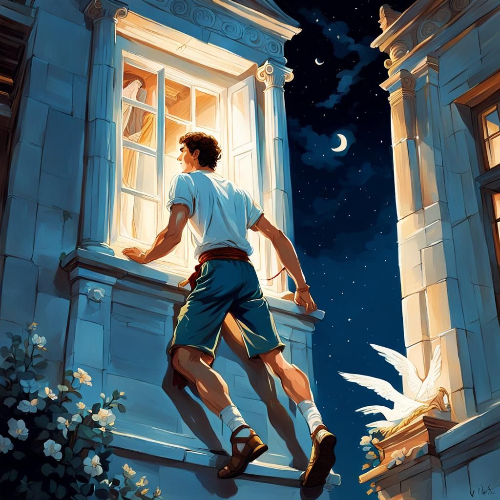 "Hermes Courting" 'AI Art, Viria Style'