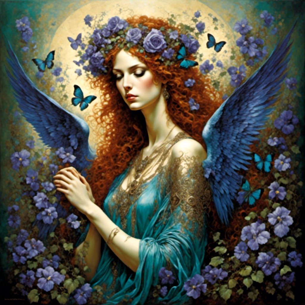 Goddess Beltane: Emo Angel of Spring in Anime Style