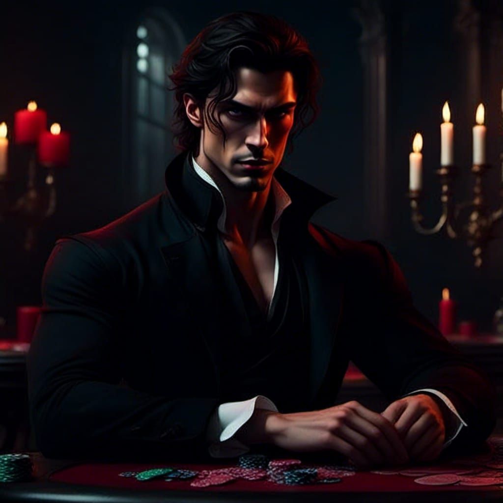 Hades at a Poker Table in Hyperrealistic Style
