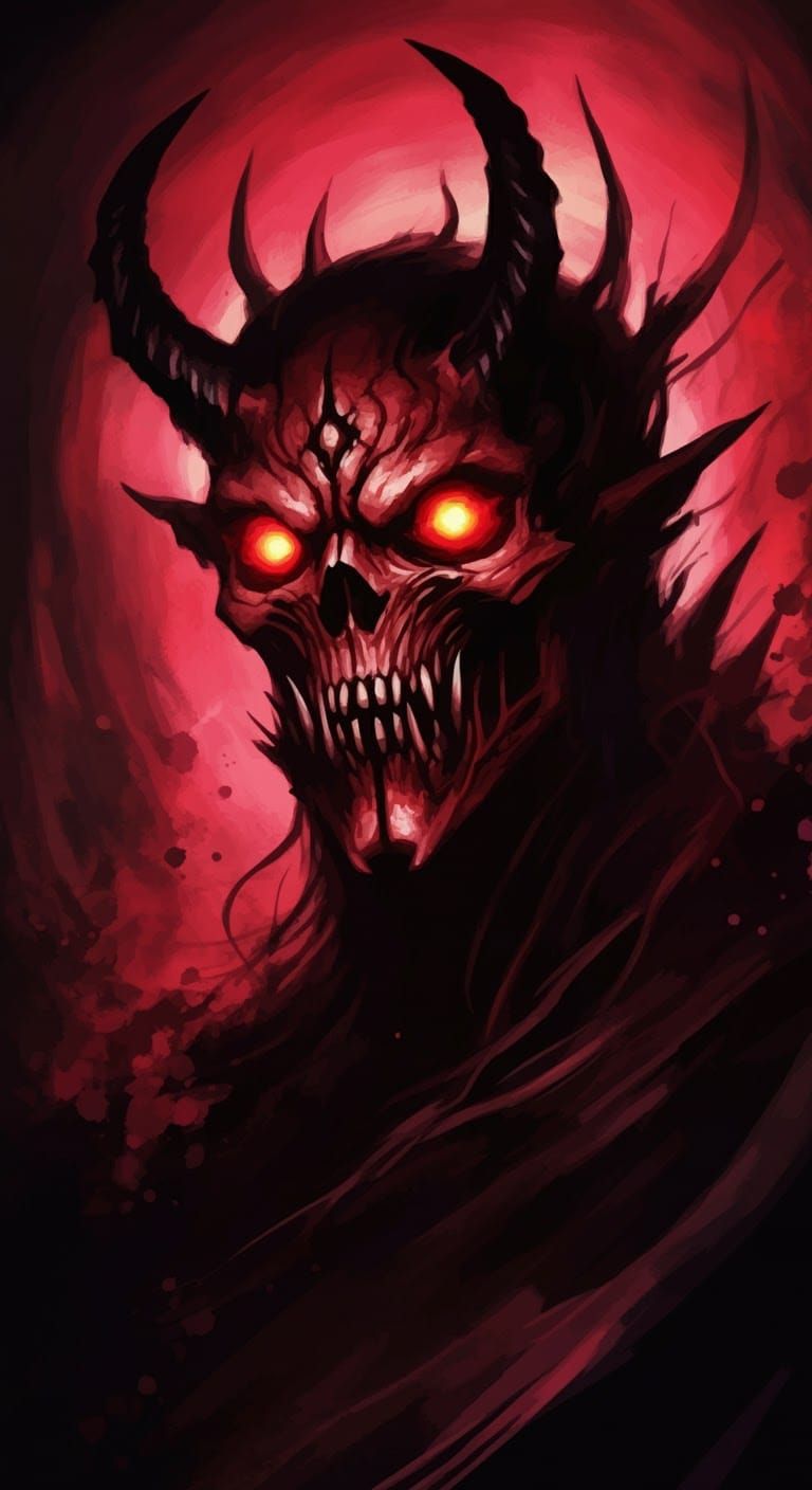 Hellish Demon Speedpaint in Crimson and Black
