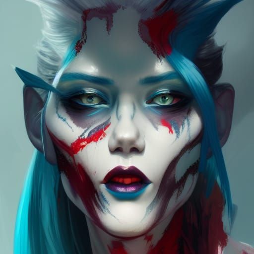 Striking Demon Portrait in Hyperdetailed Digital Art