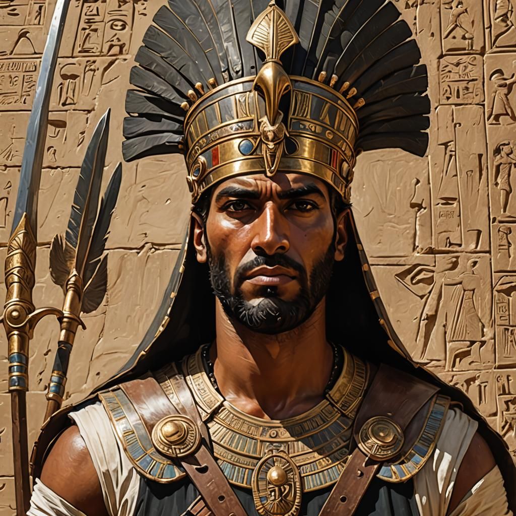 Egyptian Charioteer Portrait in Dramatic Lighting