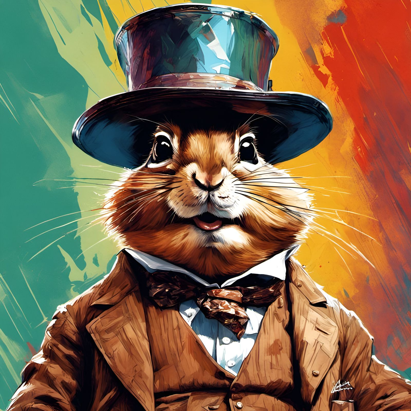 Theodore Roosevelt as Chipmunk in Digital Illustration