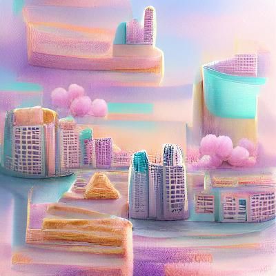 Dreamy Pastel Cityscape