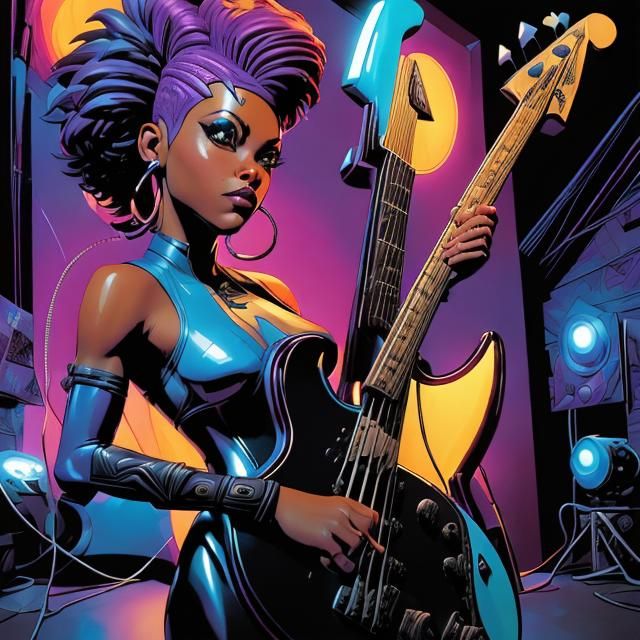 Clare Voyancé: Cyber-Rock Comic Book Page in 3D