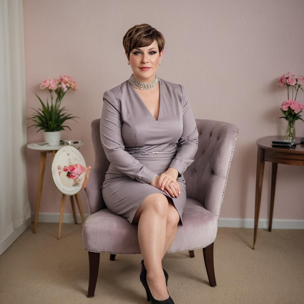 Cute and a little bit ashamed crossdresser