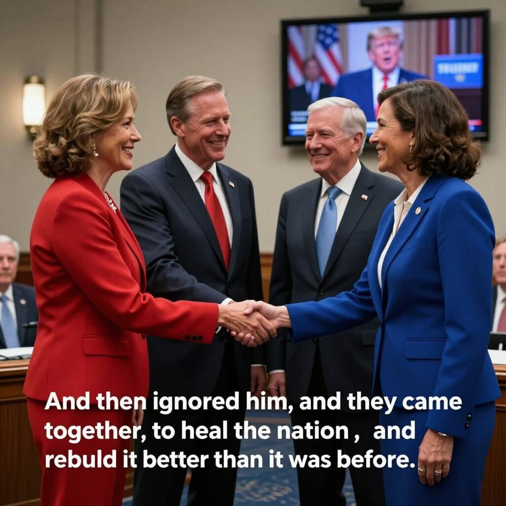 Bipartisan Senators Shake Hands in Senate Meeting