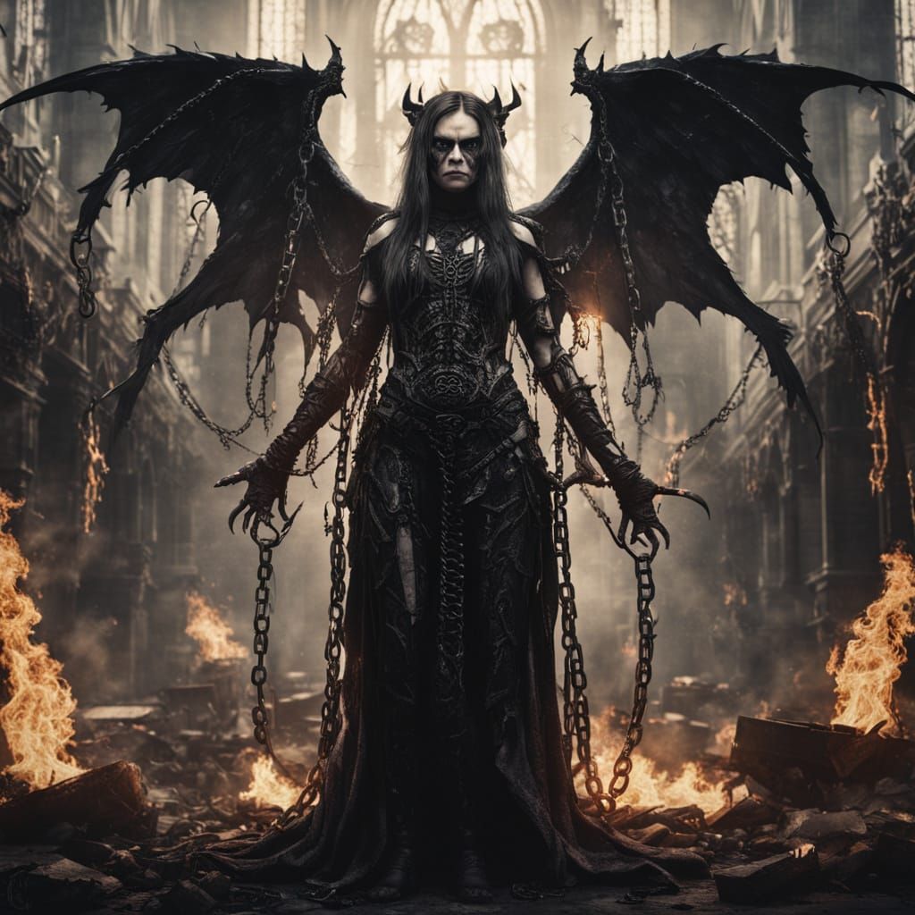 Sinister Woman of Darkness in Gothic Style