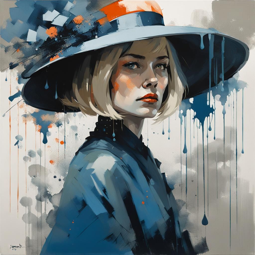 Blonde Woman Portrait with Gown and Pearls