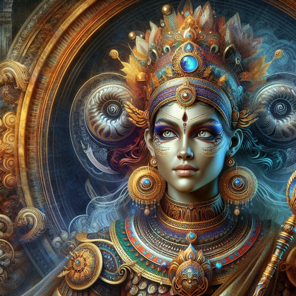 Ethereal Goddess of Hindu Mythology in 8K Fantasy Realm