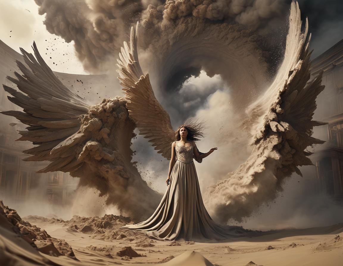 Majestic Angel in Dust Devil, a Digital Matte Painting