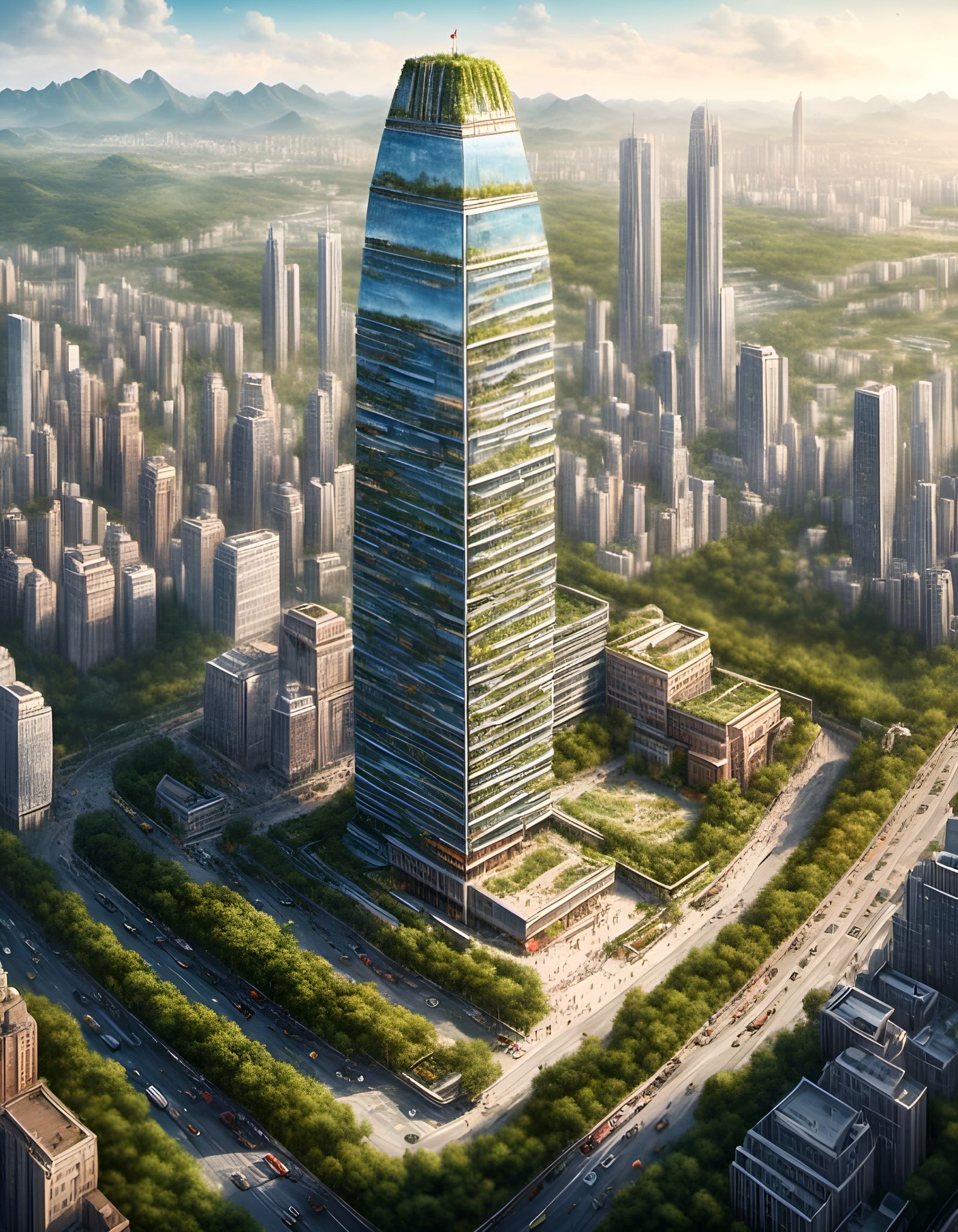 Shenzhen Building in Graffiti Hand-Drawn Style