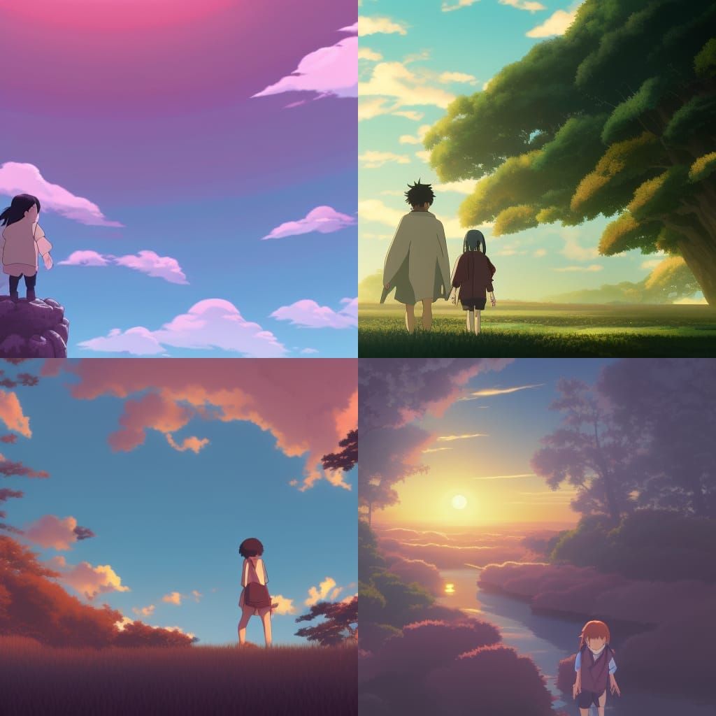 Studio Ghibli Anime Key Visual in Shinkai Style