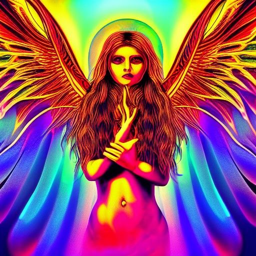 Angelic Demon in Psychedelic Fantasy Art