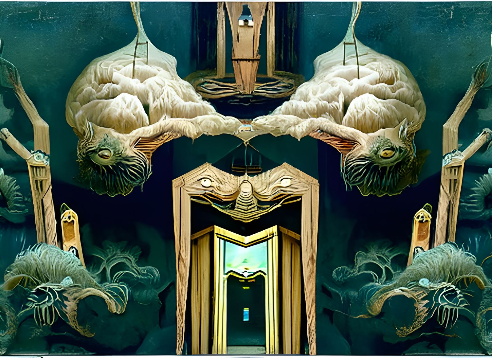 Demonic Hallucinations Emerging: A Surreal Digital Art Piece