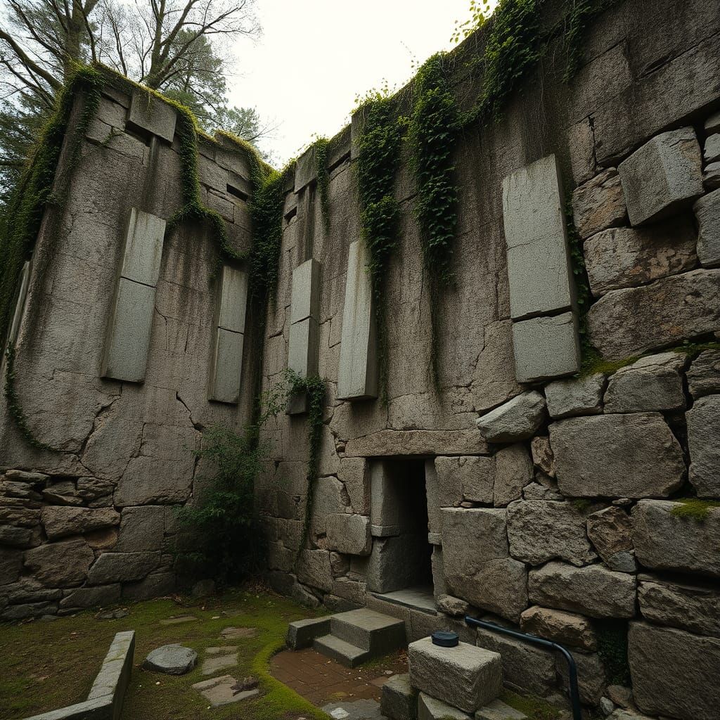 Ancient Stone Wall in Atmospheric Landscape Style
