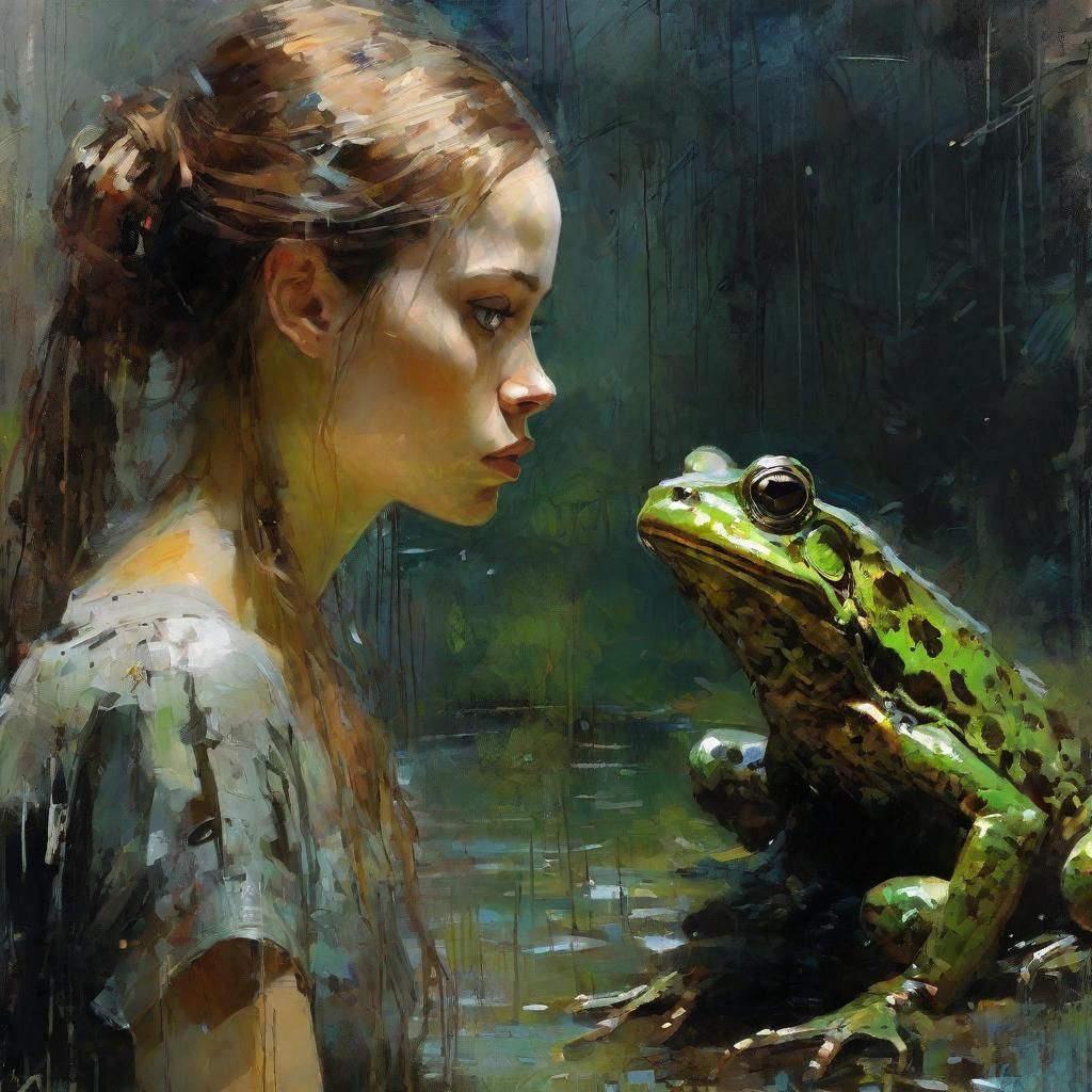 Princess and Frog Dark Fantasy Illustration