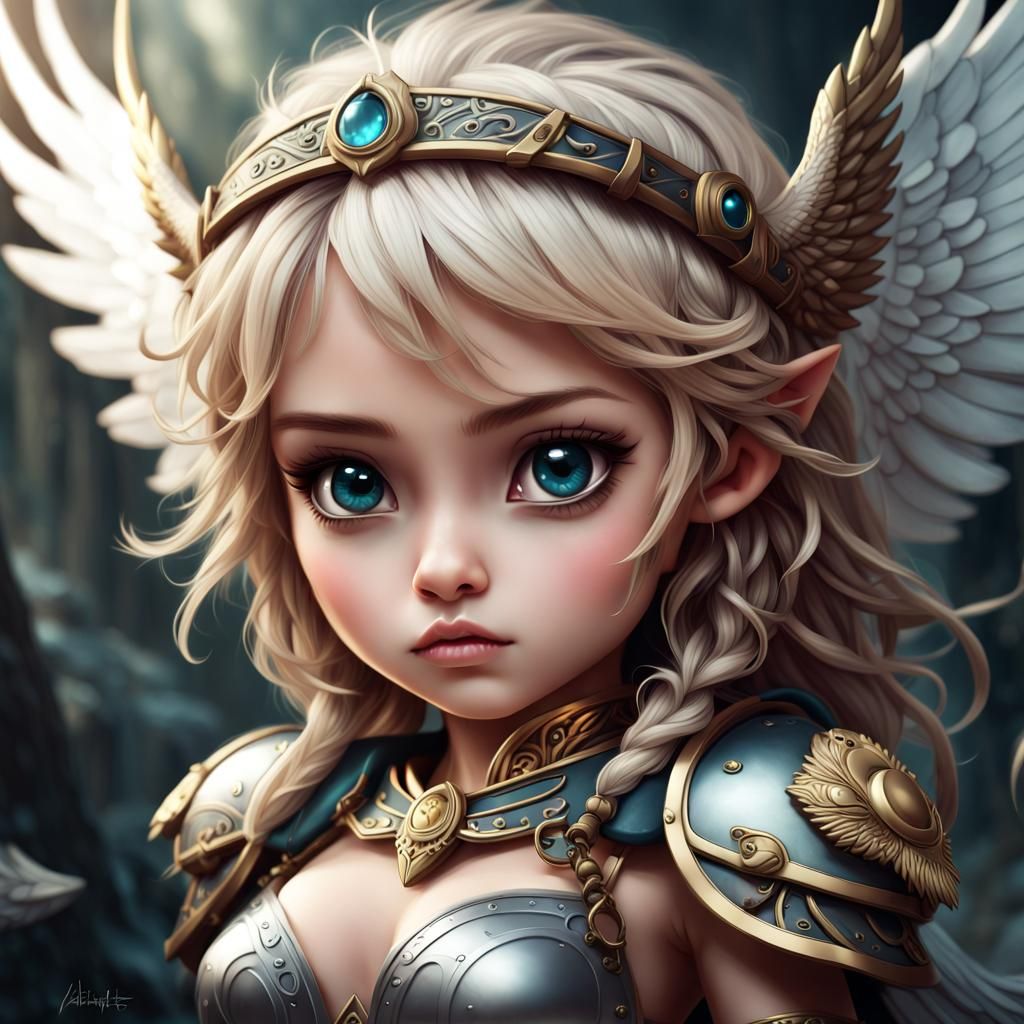 Adorable Valkyrie in Detailed Fantasy Style