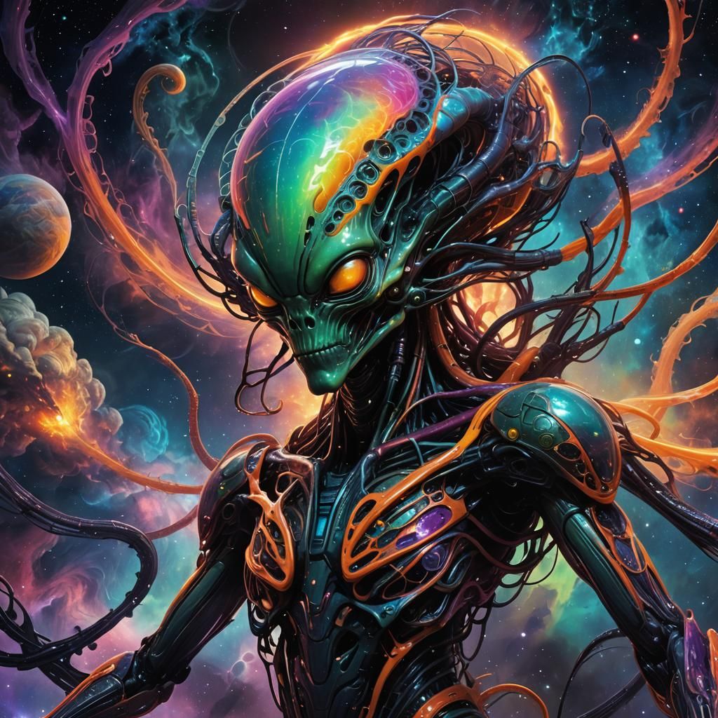 Electric Alien in Deep Space Concept Art