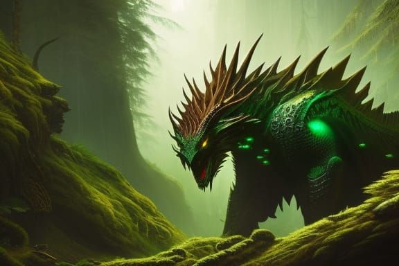 Fiery Dragon Concept Art in Dark Fantasy Style