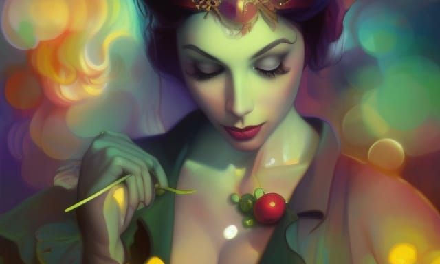 Psychedelic Pinocchio Portrait in Comic Book Style