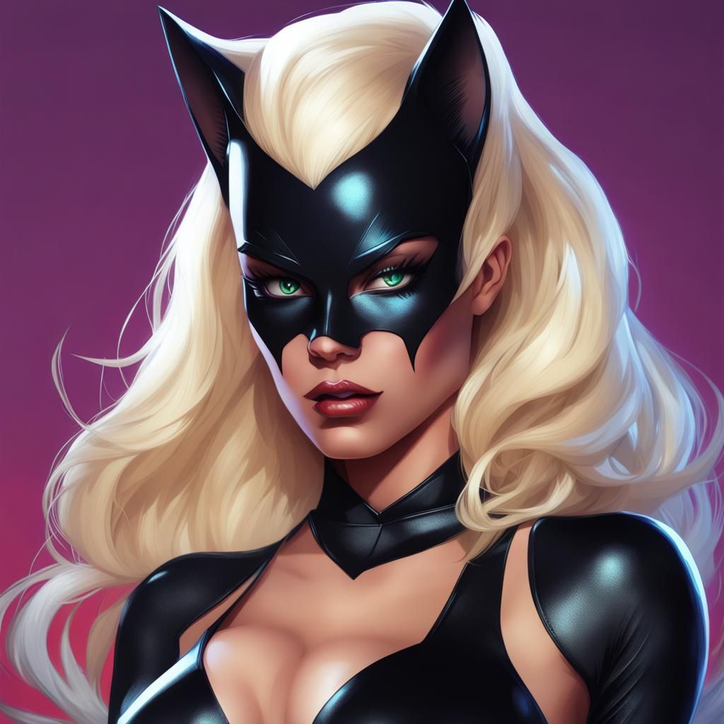 Felicia Hardy as Black Cat Woman Fantasy Art