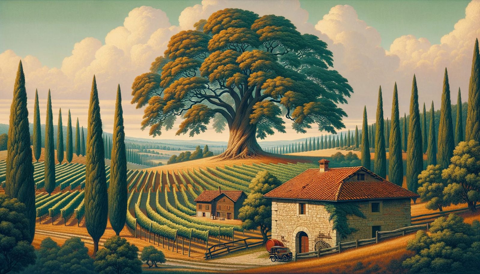 Italian Countryside in Soviet Realism Style