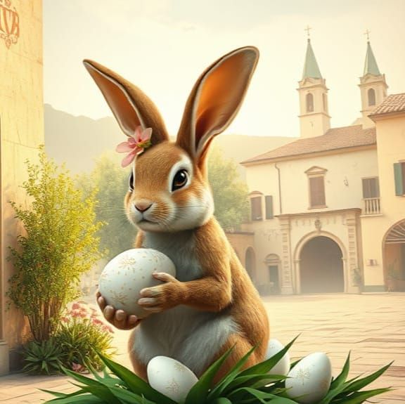 Surreal Easter Sunday Scene in Dali Style